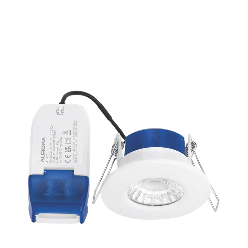 Aurora R6 6W Dimmable IP65 Downlight Warm White - White - AU-R6-30