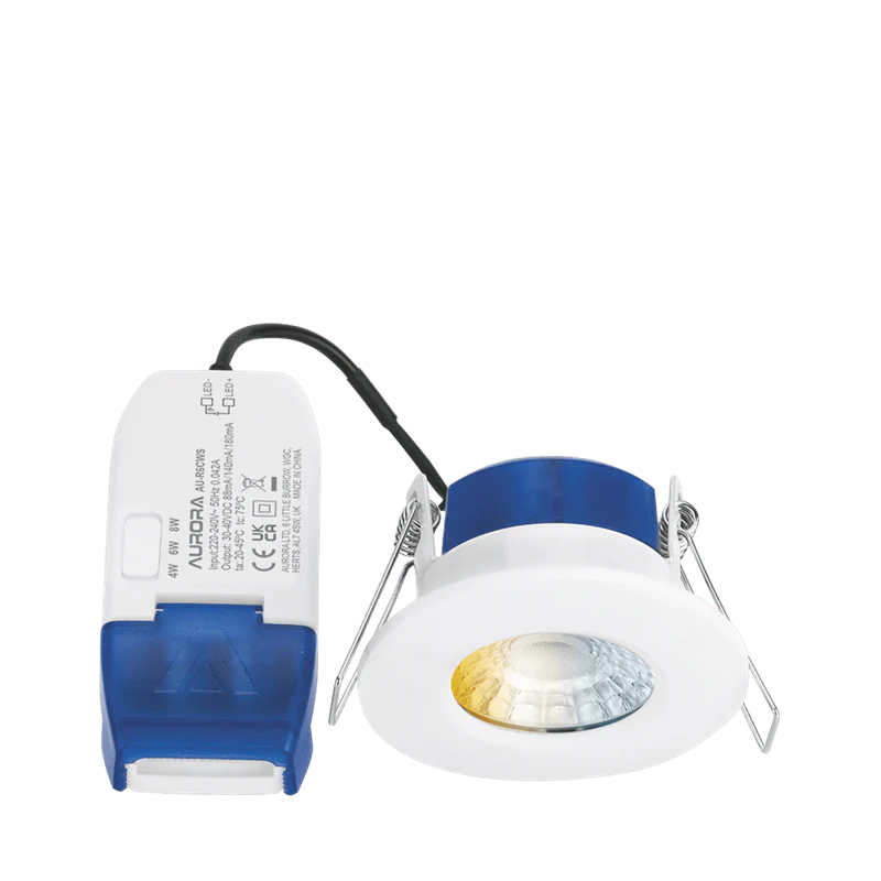 Aurora R6 4W/6W/8W Dimmable IP65 CCT Downlight 3000/4000/5700K - White - AU-R6CWS