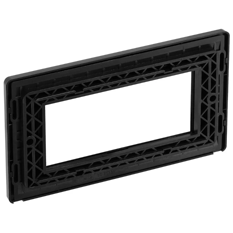 BG Evolve Black Chrome Grid 4 Gang Euro Module Front Plate - PCDBCEMR4B - Image 3