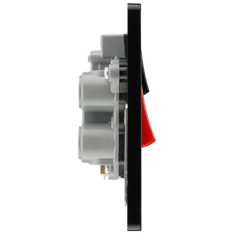 BG Evolve Matt Black 45A 2-Pole Cooker Switch With 13A Switched Socket & LED Indicators  - PCDMB70B - Image 2