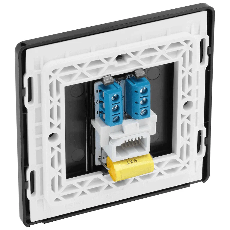 BG Evolve Matt Black Single Master Telephone Socket - PCDMBBTM1B - Image 3
