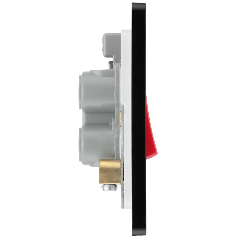 BG Evolve Matt Blue 45A Large Plate 2-Pole Switch With LED Power Indicator - PCDDB72B - Image 2