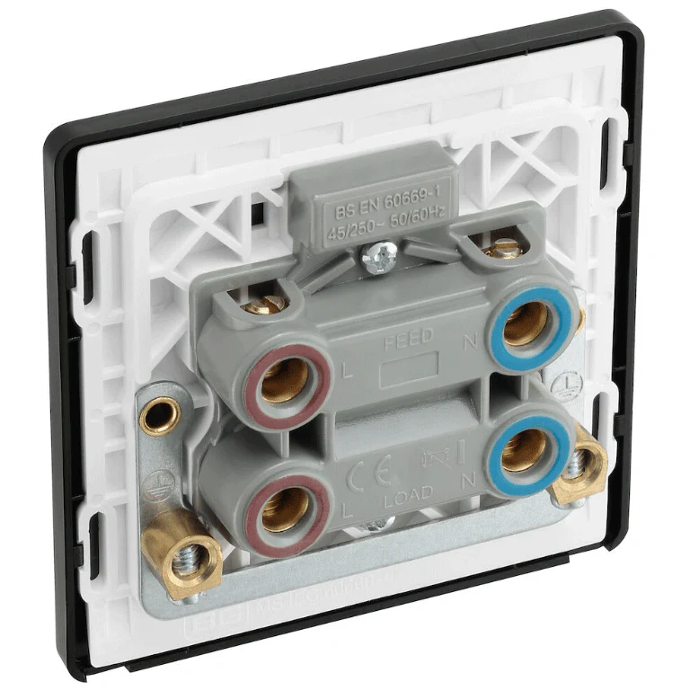 BG Evolve Matt Blue 45A Large Plate 2-Pole Switch With LED Power Indicator - PCDDB72B - Image 3