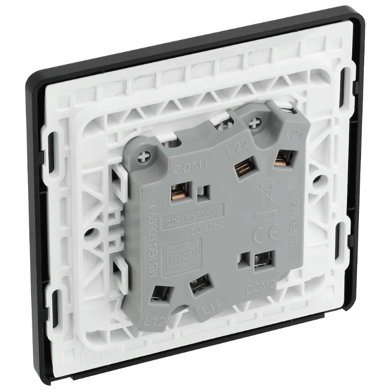 BG Evolve Matt Blue Double Light Switch 20A 16AX 2 Way Wide Rocker - PCDDB42WB - Image 3