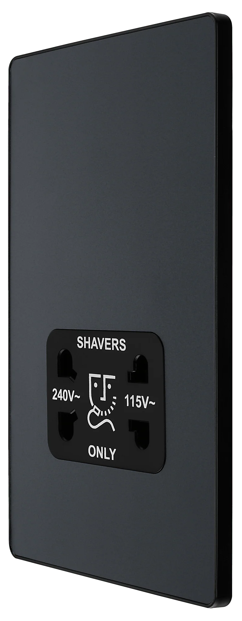 BG Evolve Matt Grey Dual Voltage Shaver Socket 115/240V - PCDMG20B - Image 4