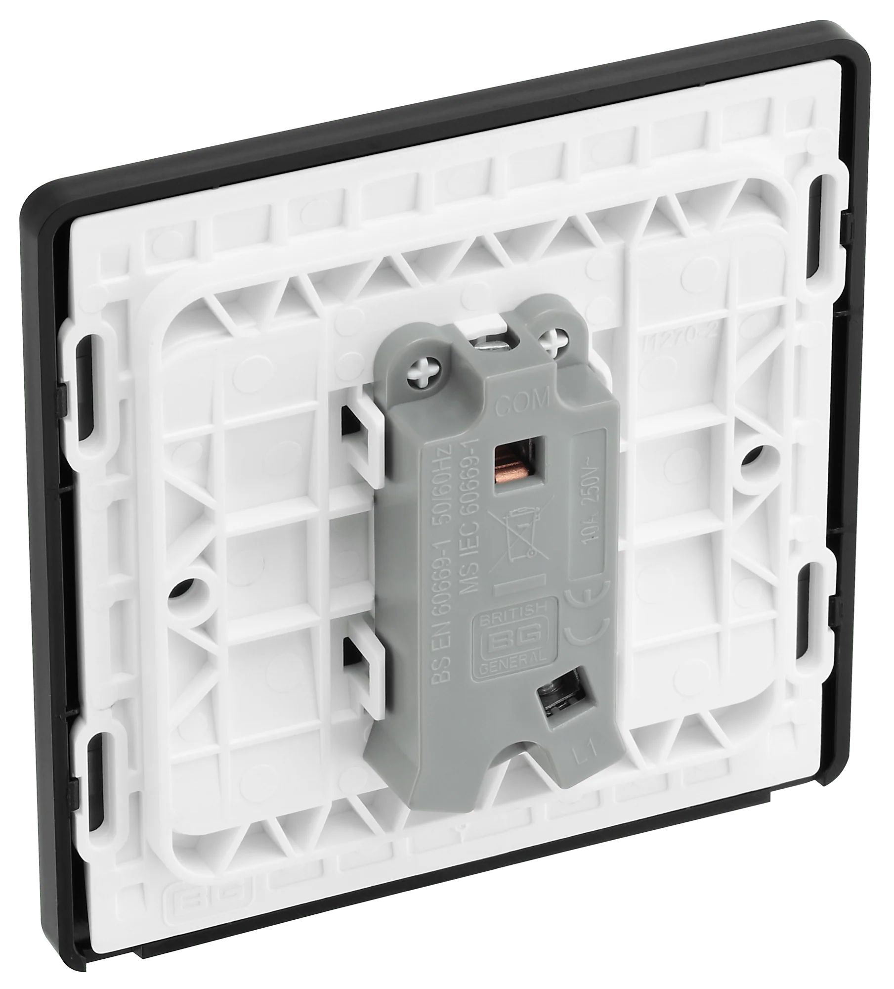BG Evolve Matt Grey Single Press Switch 10A - PCDMG14B - Image 5