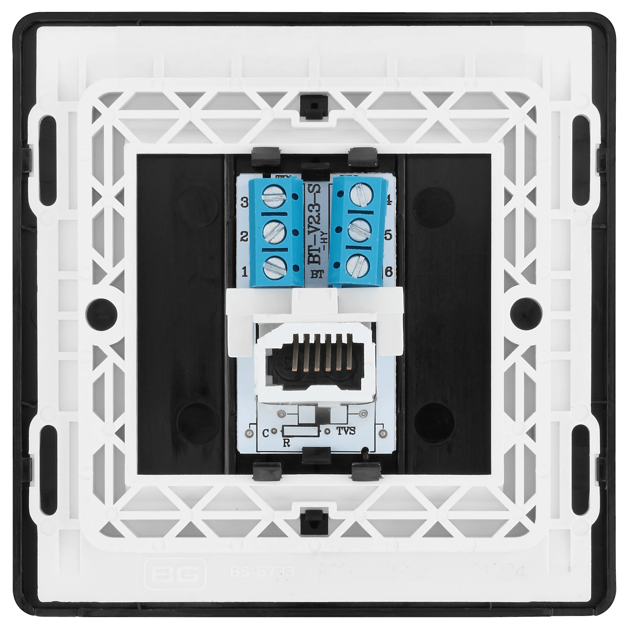 BG Evolve Matt Grey Single Secondary Telephone Socket - PCDMGBTS1B - Image 6