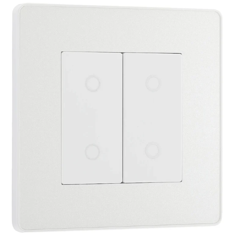 BG Evolve Pearl White 200W Double Touch Dimmer Switch 2-Way Master - PCDCLTDM2W