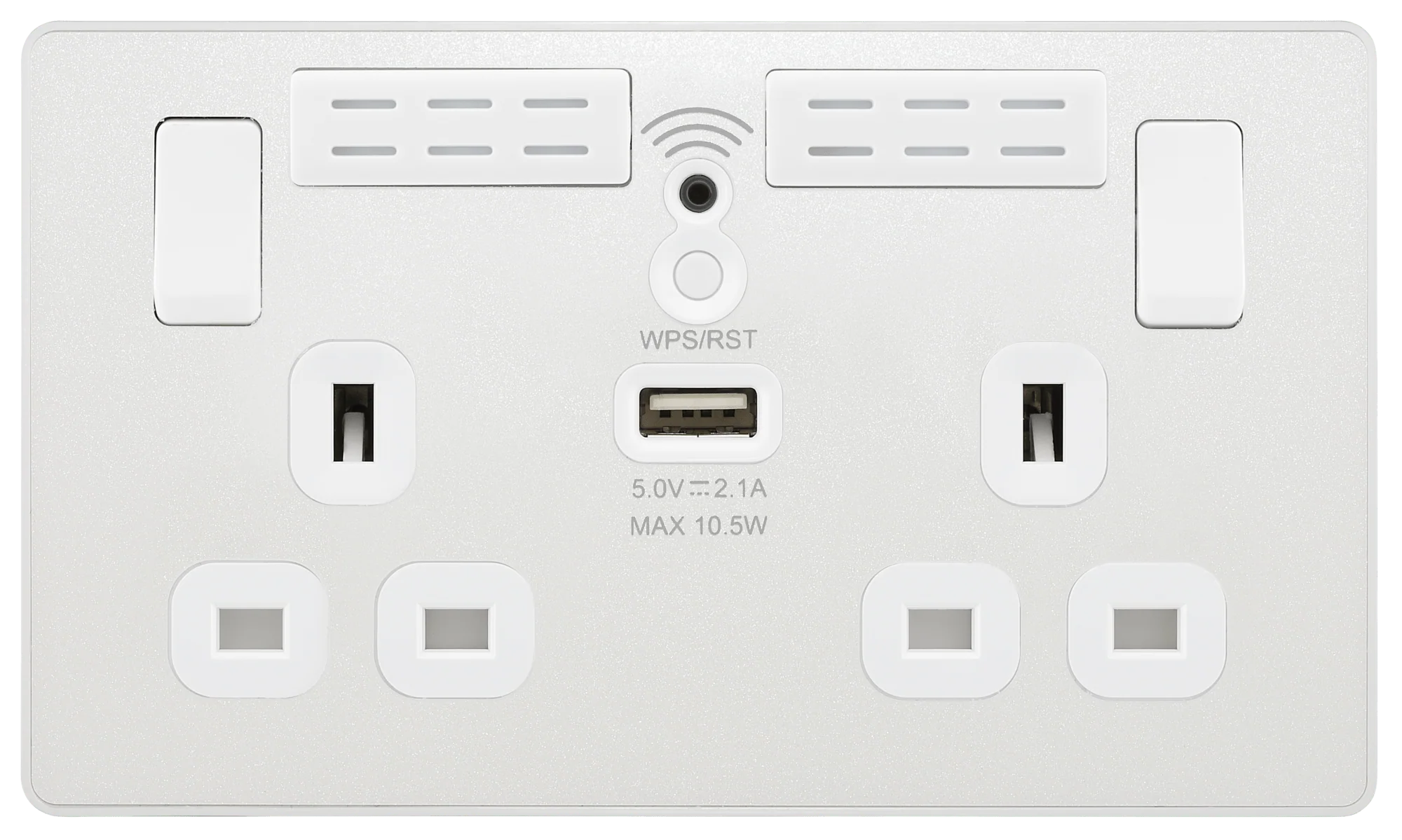 BG Evolve Pearl White Wifi Extender Double Switched 13A Power Socket + 1 X USB (2.1A) - PCDCL22UWRW - Image 2