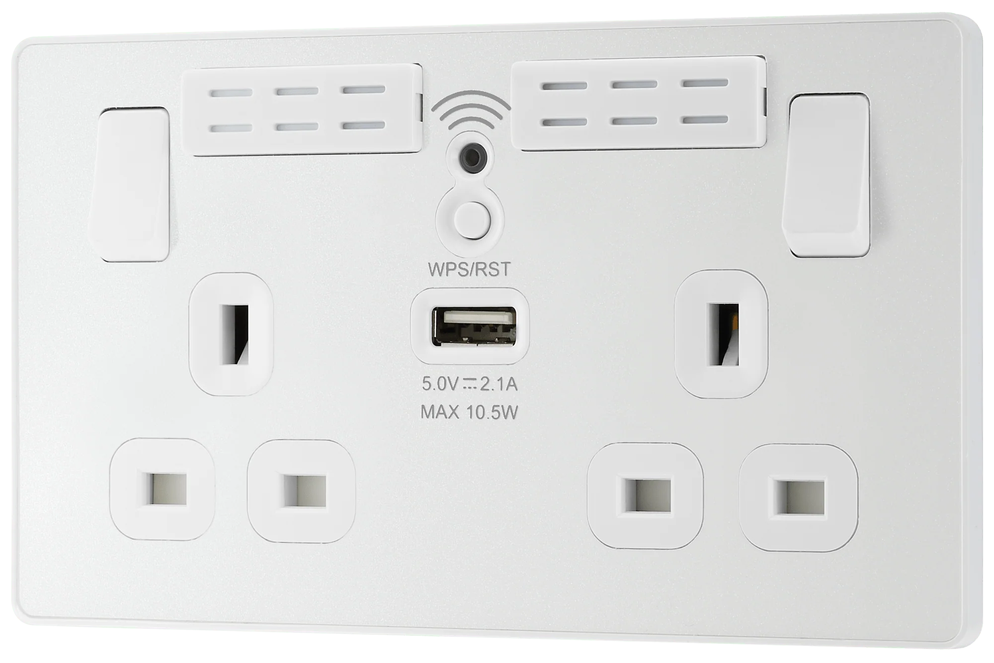 BG Evolve Pearl White Wifi Extender Double Switched 13A Power Socket + 1 X USB (2.1A) - PCDCL22UWRW - Image 3