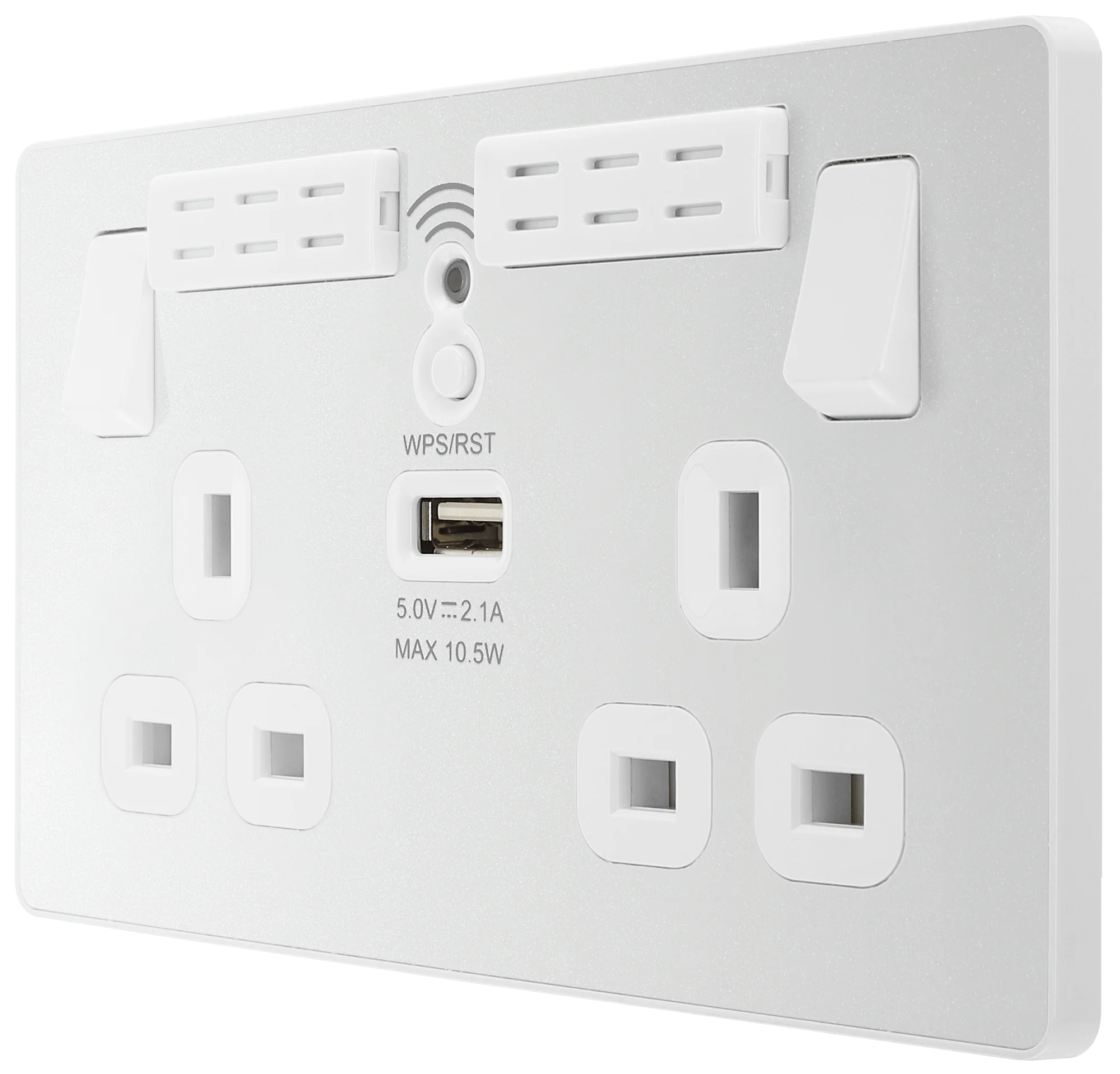 BG Evolve Pearl White Wifi Extender Double Switched 13A Power Socket + 1 X USB (2.1A) - PCDCL22UWRW - Image 4