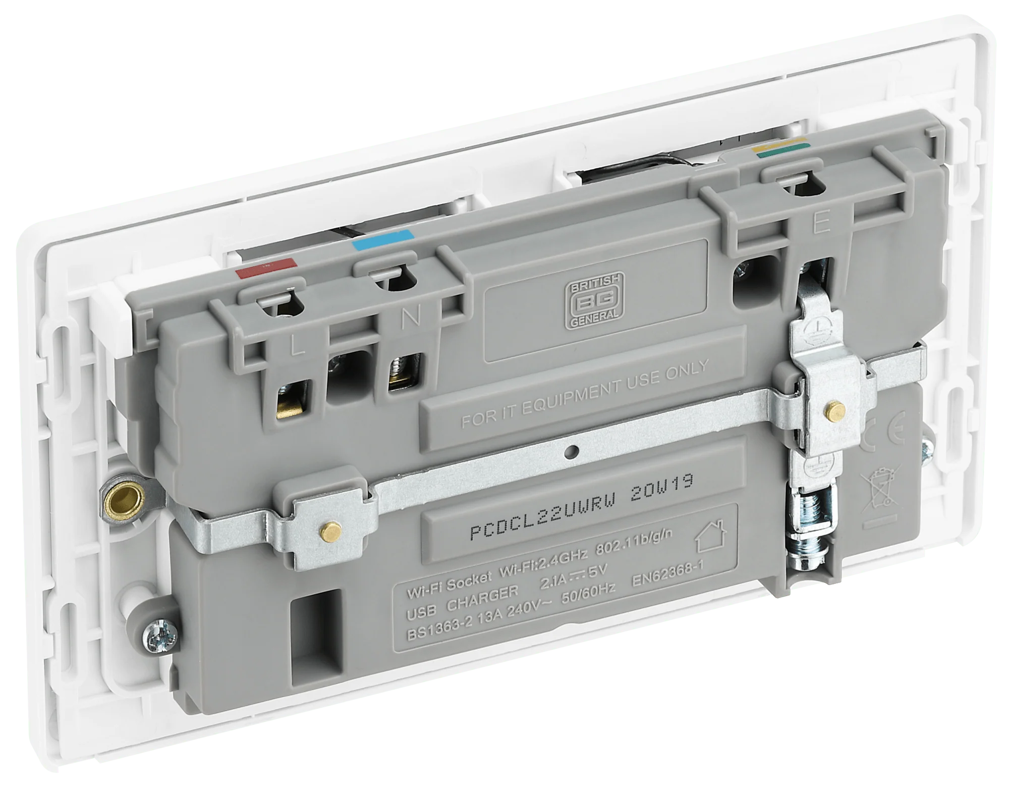 BG Evolve Pearl White Wifi Extender Double Switched 13A Power Socket + 1 X USB (2.1A) - PCDCL22UWRW - Image 5