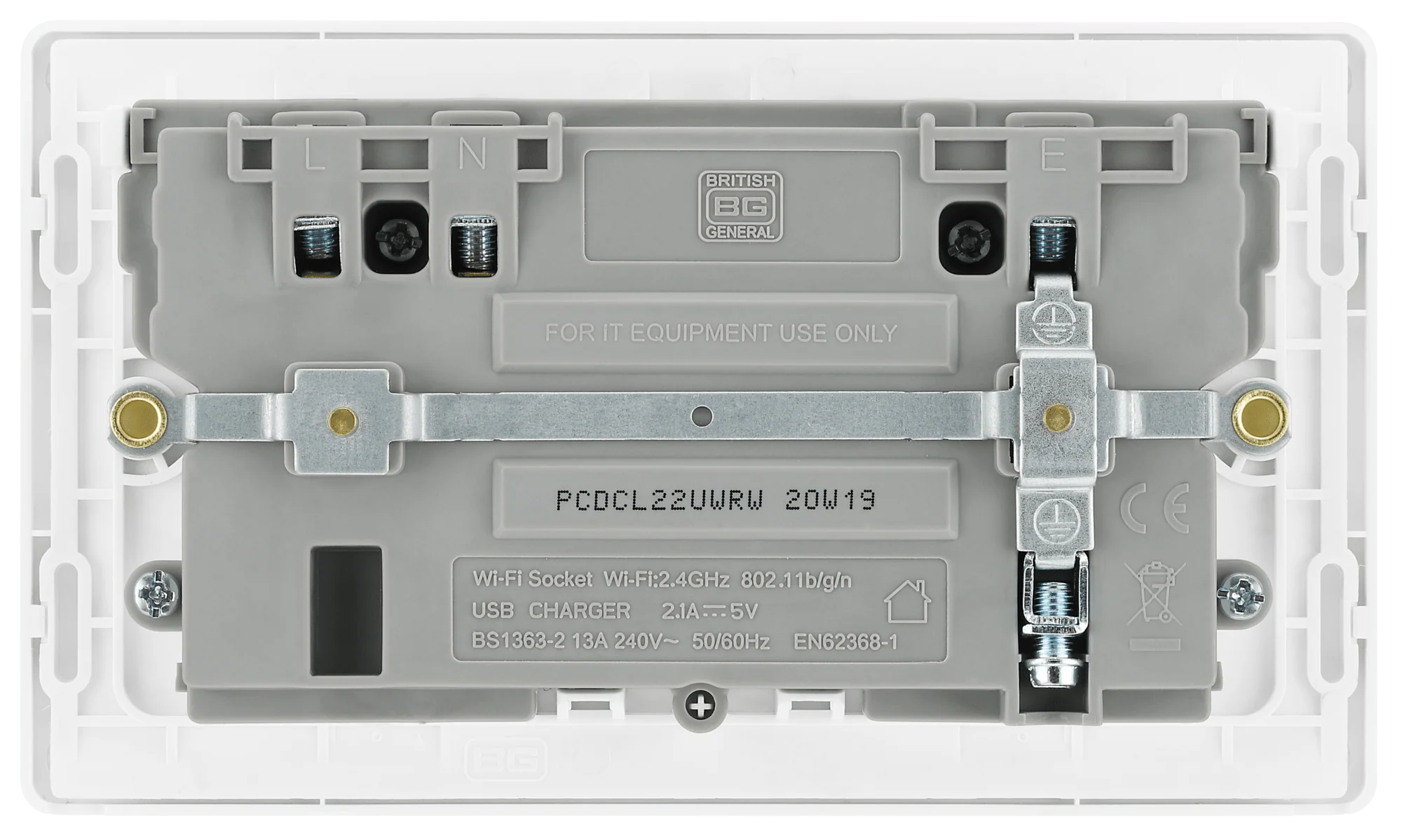 BG Evolve Pearl White Wifi Extender Double Switched 13A Power Socket + 1 X USB (2.1A) - PCDCL22UWRW - Image 6