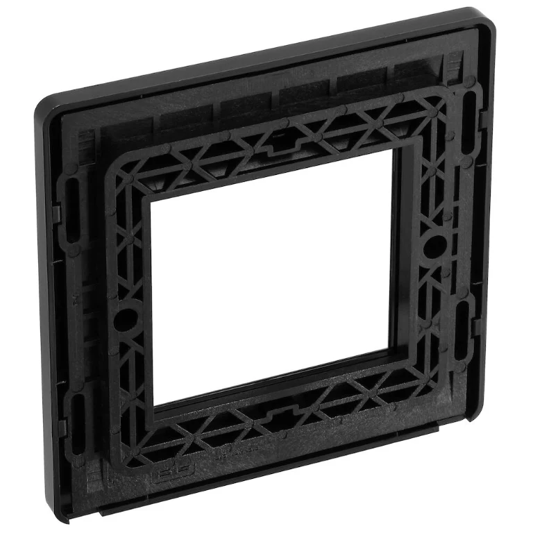 BG Evolve Polished Copper Grid 2 Gang Euro Module Front Plate - PCDCPEMS2B - Image 3