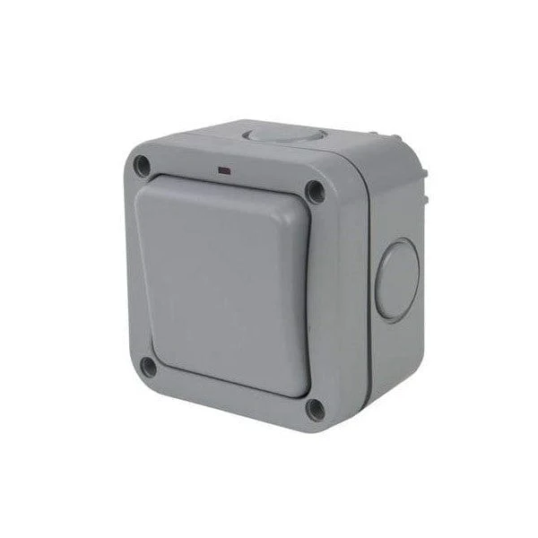 BG IP66 20A 1-Gang 2-Way Double Pole Weatherproof Outdoor Switch With Neon - WP30