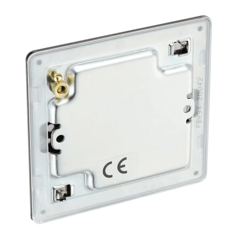 BG Screwless Flatplate Black Nickel Single Blank Plate - FBN94 - Image 3