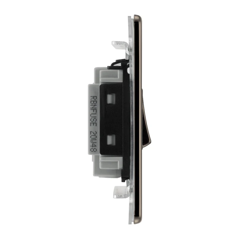 BG Nexus Flatplate Screwless Black Nickel 10AX 1-Gang, 3-Pole Fan Isolator Switch - Black Nickel FBN15F - Image 3