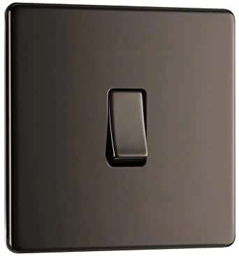 BG Screwless Flatplate Black Nickel Intermediate Switch, 10Ax - FBN13