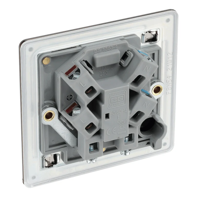 BG Screwless Flatplate Black Nickel Unswitched 13A Fused Connection Unit - FBN54 - Image 4