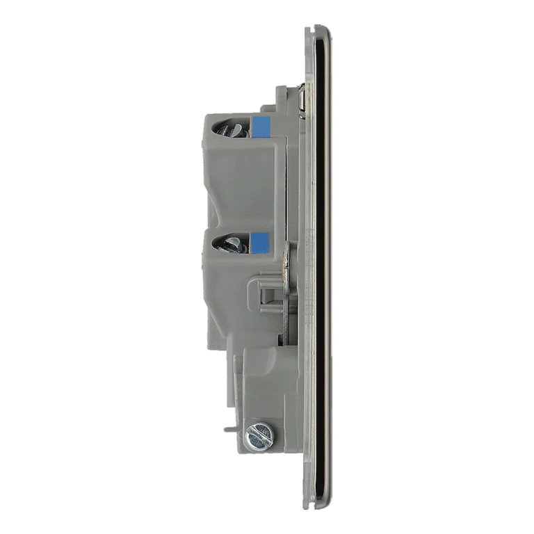 BG Nexus Flatplate Screwless Black Nickel 13A 2-Pole Unswitched Fused Spur With Flex Outlet - FBN55 - Image 2