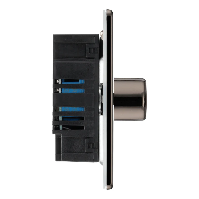 BG Nexus Flatplate Screwless Black Nickel 2 Gang 2 Way Intelligent Trailing Edge Dimmer Switch Push On/Off - FBN82 - Image 4