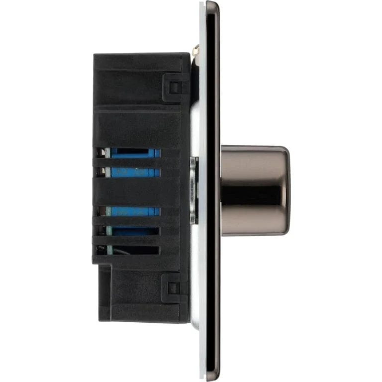 BG Nexus Flatplate Screwless Black Nickel 2 Gang 2 Way Intelligent Trailing Edge Dimmer Switch Push On/Off - FBN82 - Image 5
