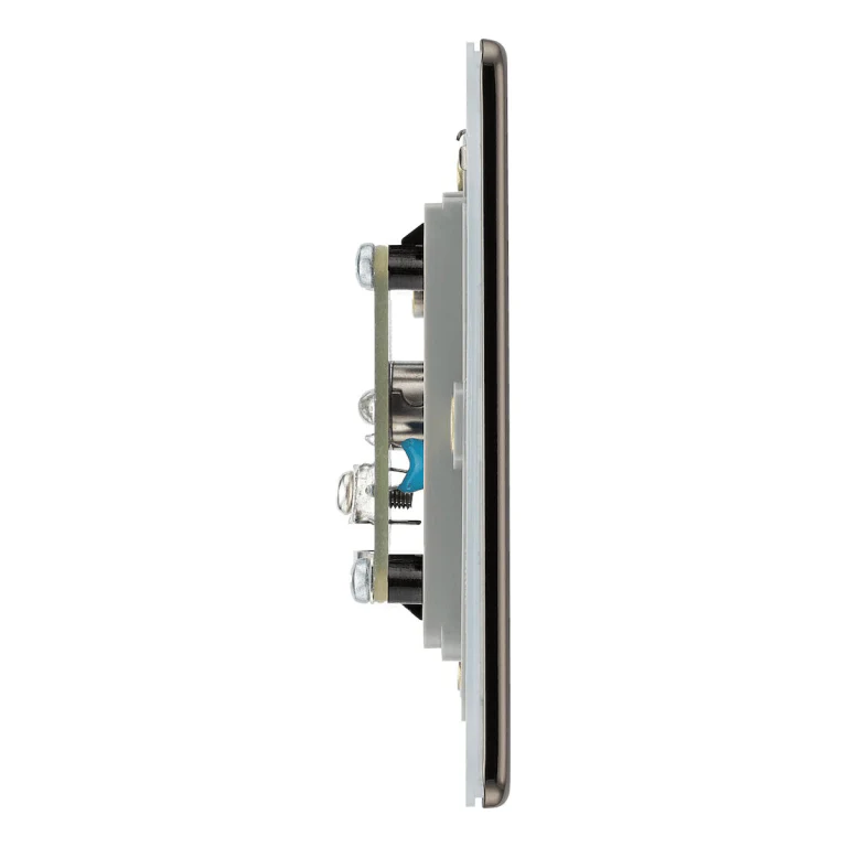 BG Nexus Flatplate Screwless Black Nickel 2 Gang Double Isolated Co-Axial Socket - FBN63 - Image 2