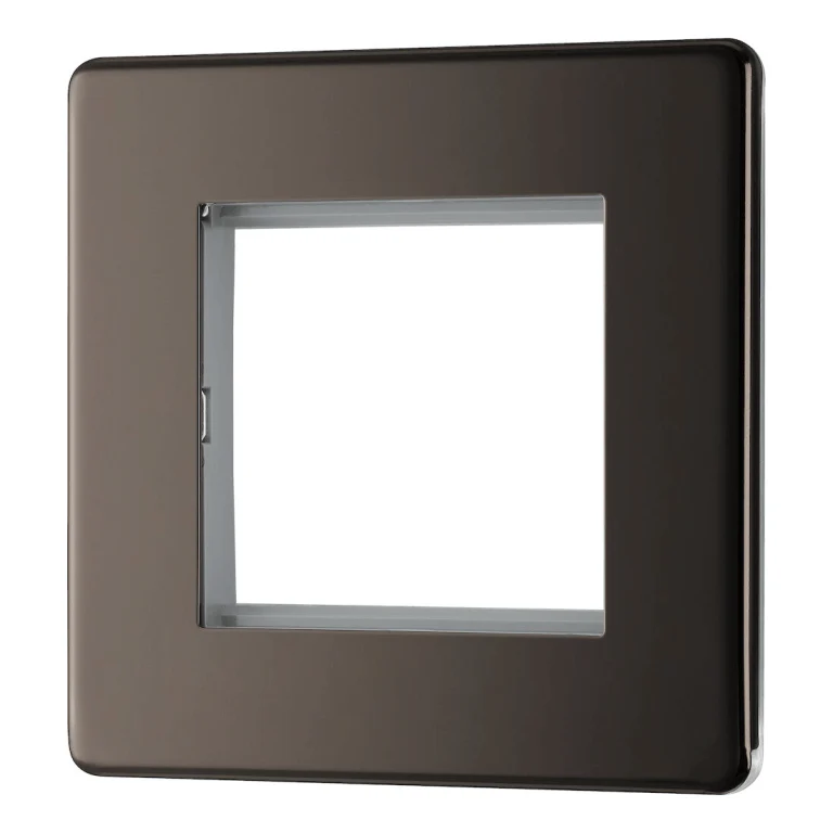 BG Flat Plate Black Nickel 2 Mod Sq Front Plate - FBNEMS2