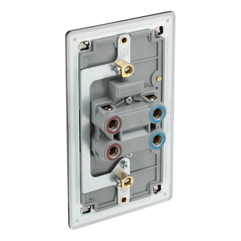 BG Screwless Flatplate Black Nickel 45A Rectangular Cooker Control Unit With Power Indicator - FBN72 - Image 3