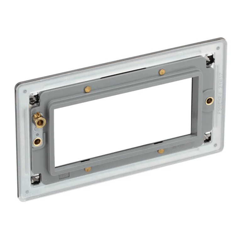 BG Flat Plate Black Nickel 4 Mod Rect Front Plate - FBNEMR4 - Image 3
