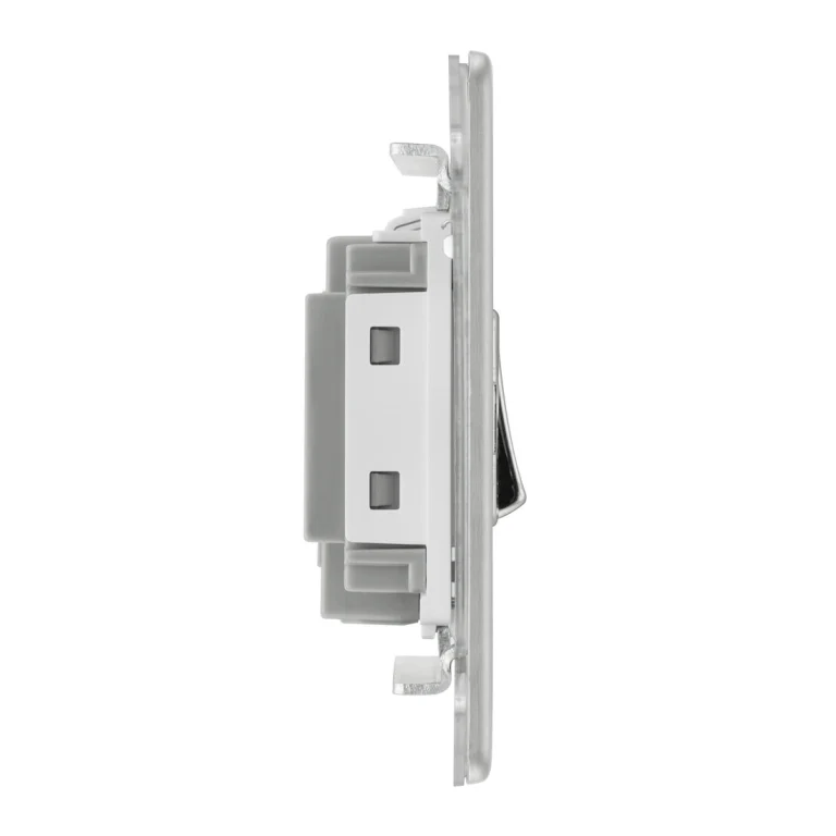BG Nexus Flatplate Screwless Brushed Steel 10AX 1 Gang, 3-Pole Fused Fan Isolator Switch - FBS15F - Image 2