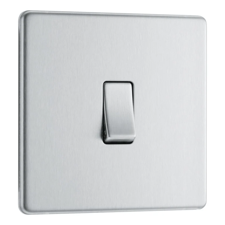 BG Screwless Flatplate Brushed Steel Intermediate Switch, 16Ax - FBS13