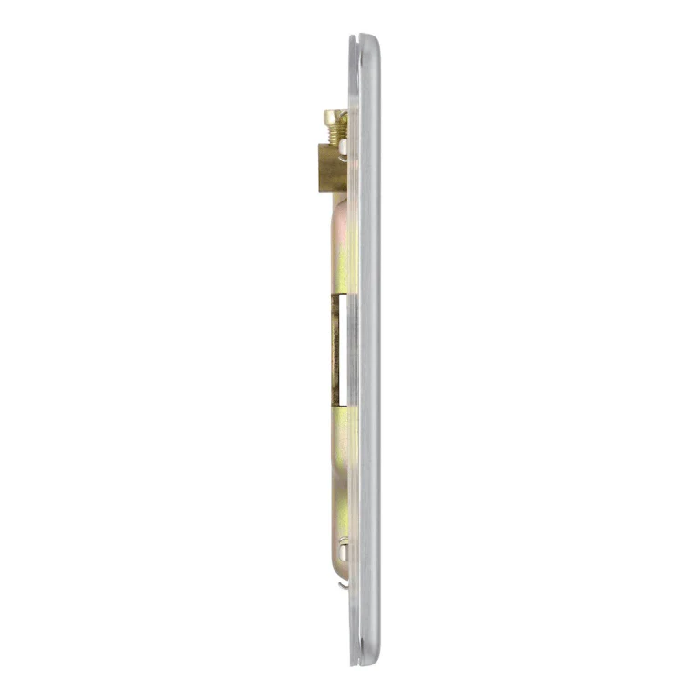 BG Screwless Flatplate Brushed Steel Double Blank Plate - FBS95 - Image 2