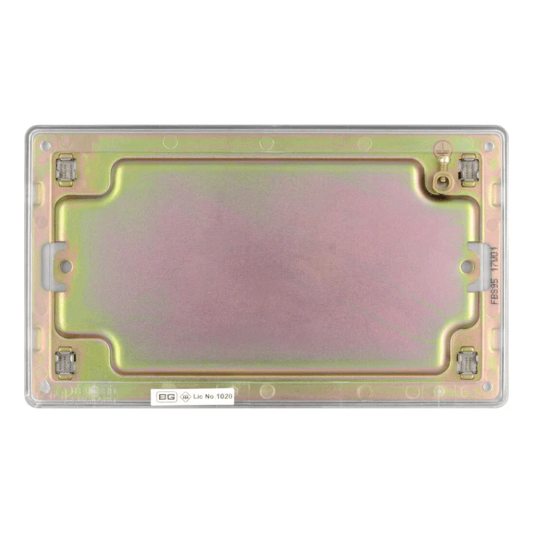 BG Screwless Flatplate Brushed Steel Double Blank Plate - FBS95 - Image 3