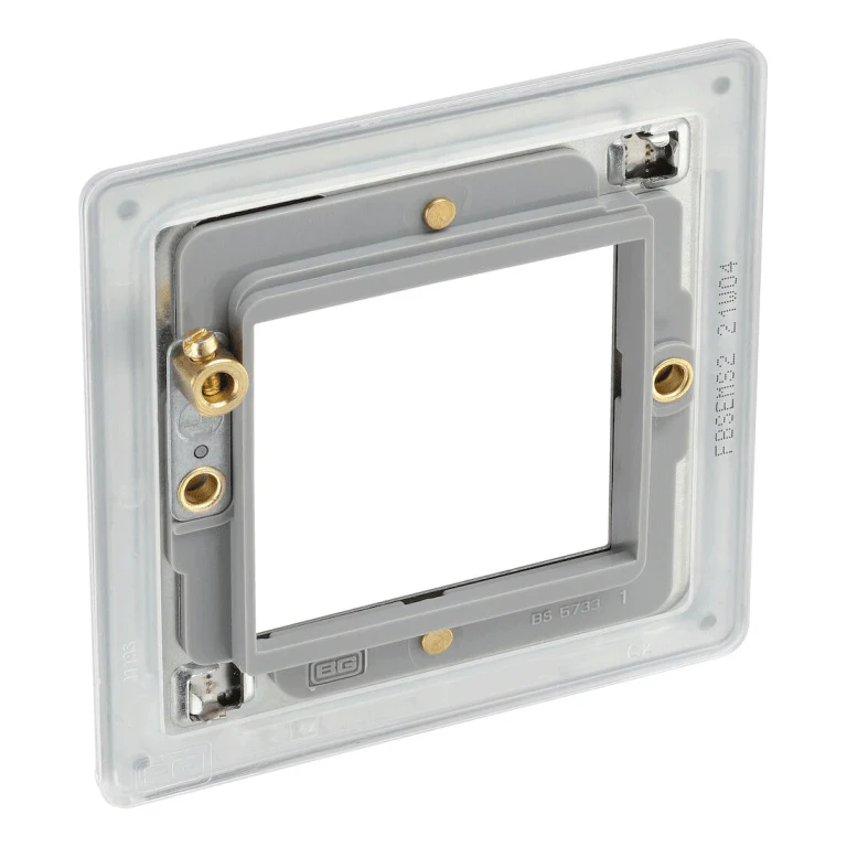 BG Flat Plate Brushed Steel 2 Mod Sq Front Plate - FBSEMS2 - Image 3