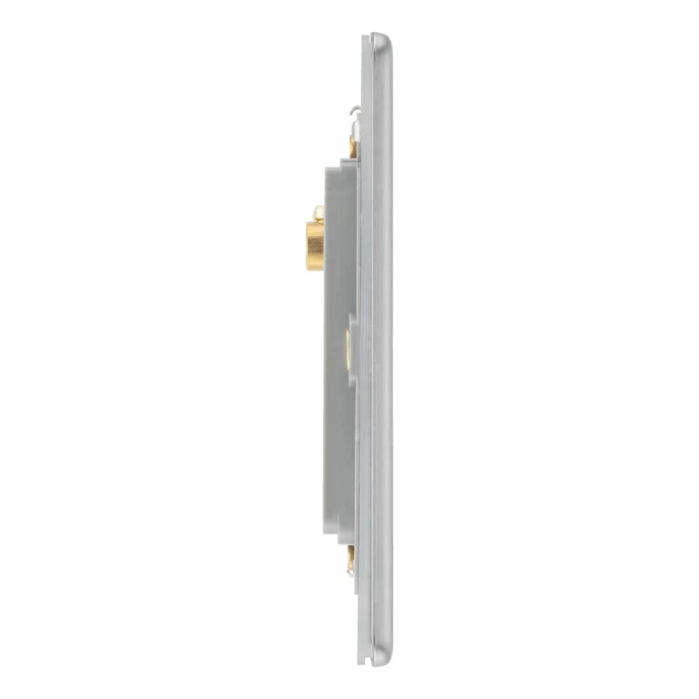 BG Flat Plate Brushed Steel 1 Mod Sq Front Plate - FBSEMS1 - Image 3