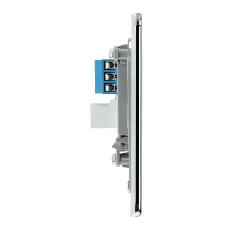 BG Screwless Flatplate Polished Chrome Single Slave Telephone Socket - FPCBTS1 - Image 2