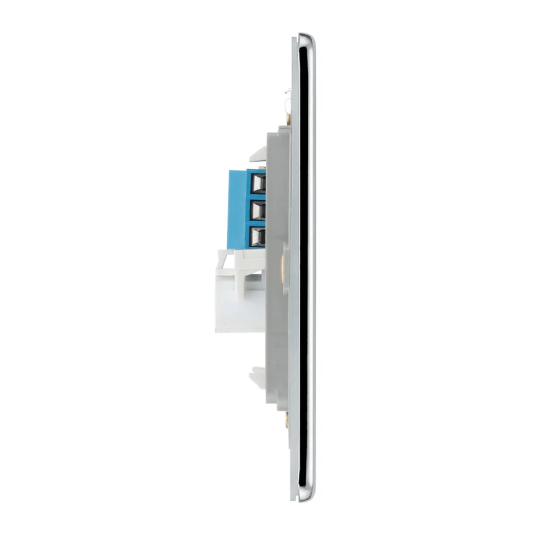 BG Screwless Flatplate Polished Chrome Double Slave Telephone Socket - FPCBTS2 - Image 2
