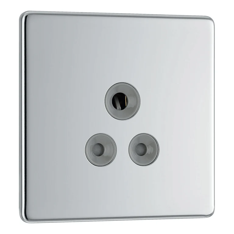 BG Flat Plate Polished Chrome Gr 5A Unswitched Skt Round Pin - FPC29G