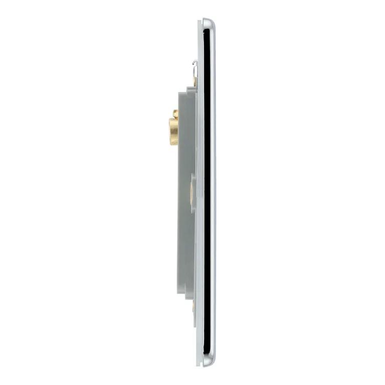 BG Nexus Flatplate Screwless Polished Chrome Double Euro Module Single Plate - FPCEMS2 - Image 2