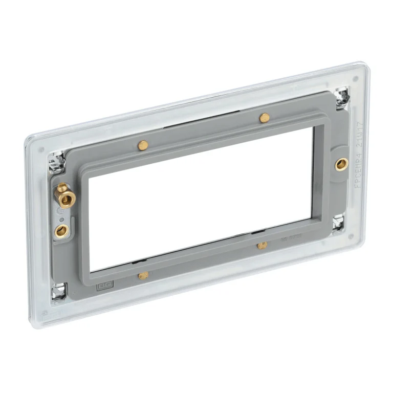 BG Nexus Flatplate Screwless Polished Chrome Quad Euro Module Double Plate - FPCEMR4 - Image 3