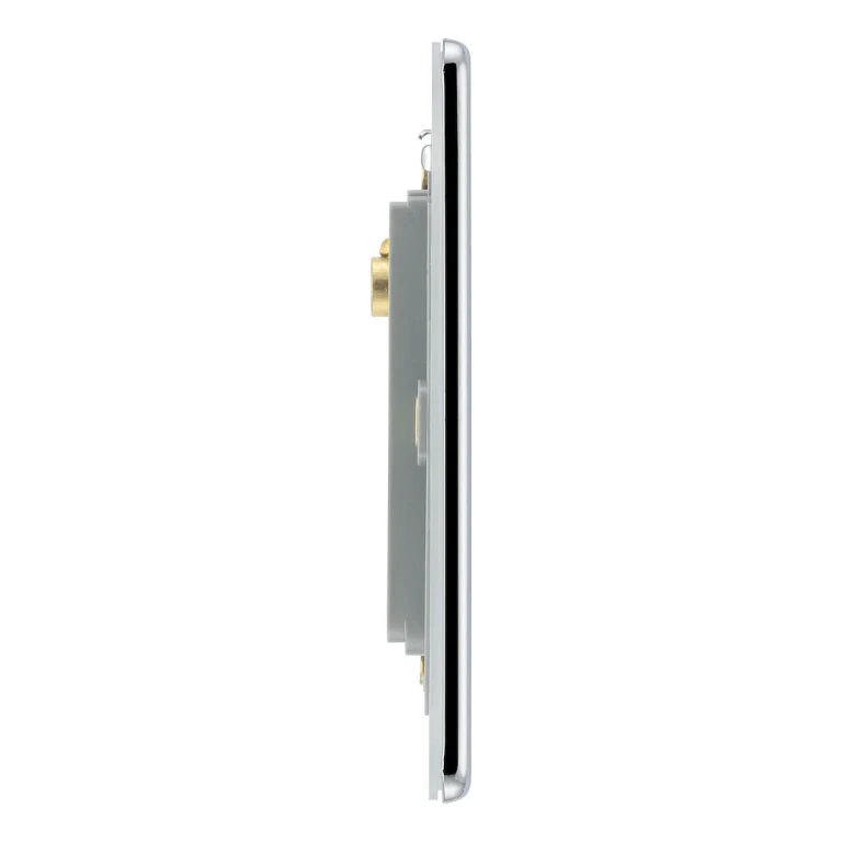 BG Nexus Flatplate Screwless Polished Chrome Single Euro Module Plate - FPCEMS1 - Image 2