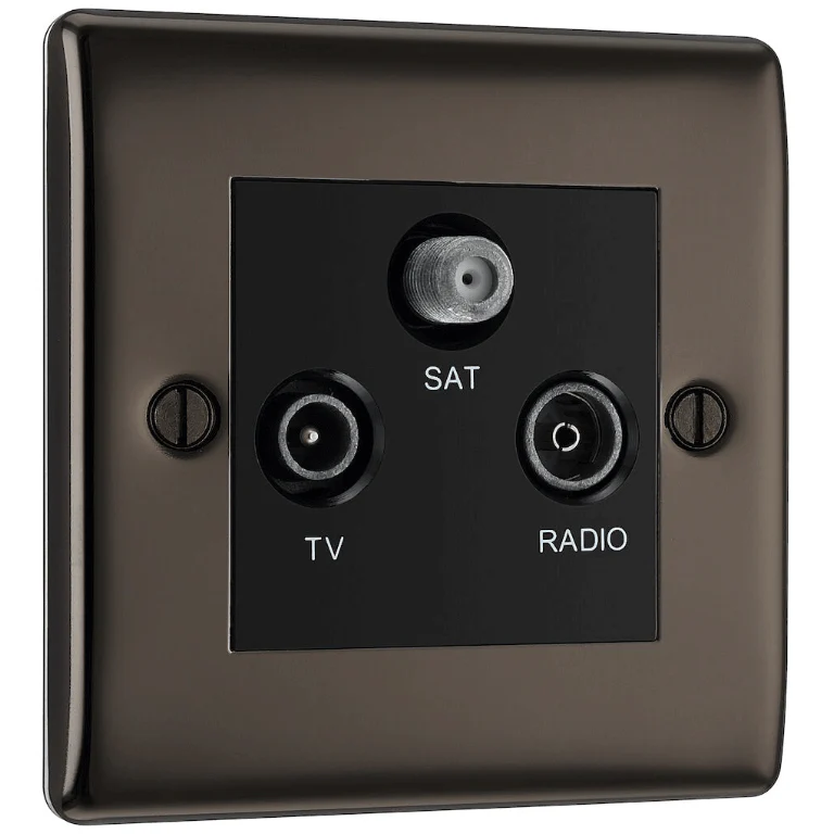 BG Nexus Metal Black Nickel Triplex Tv/Fm, 2G Scrd - NBN67