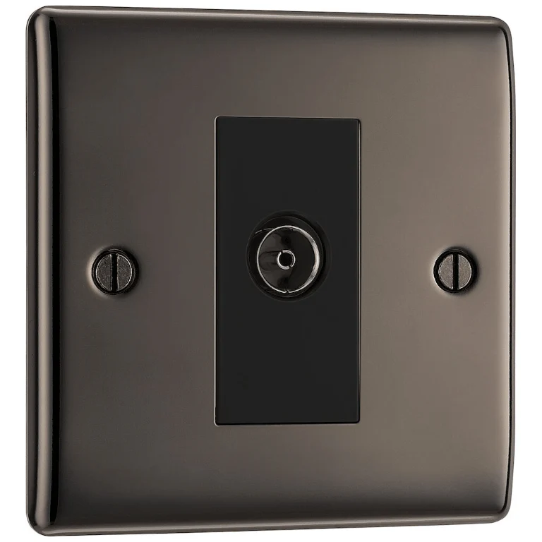 BG Nexus Metal Isolated TV Aerial Socket - Black Nickel - NBN62