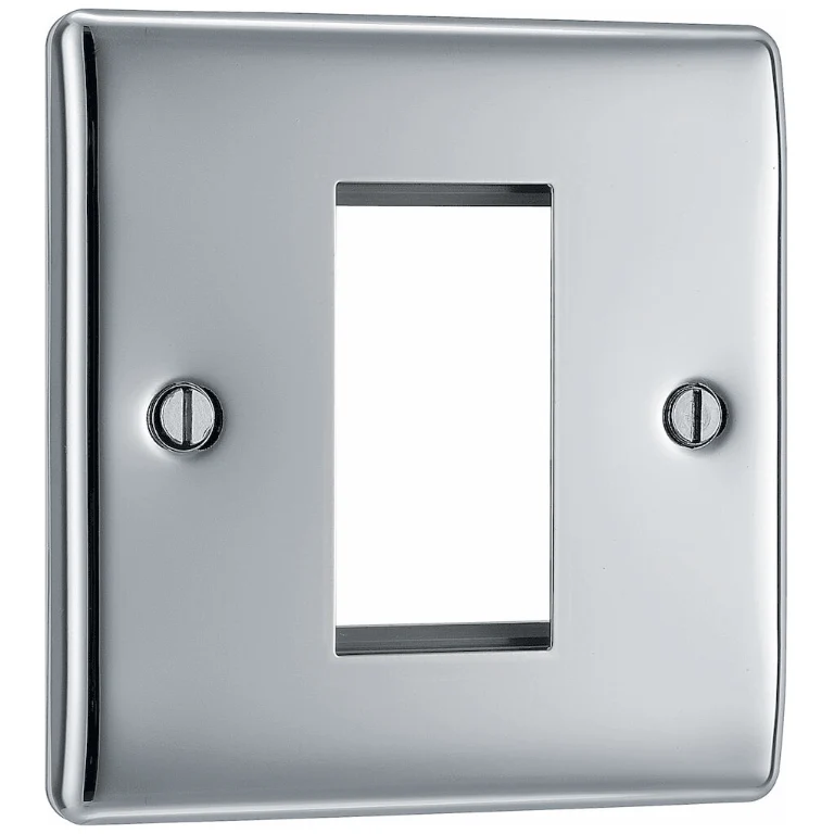 BG Nexus Metal Single Euro Module Blanking Plate - Polished Chrome - NPCEMS1