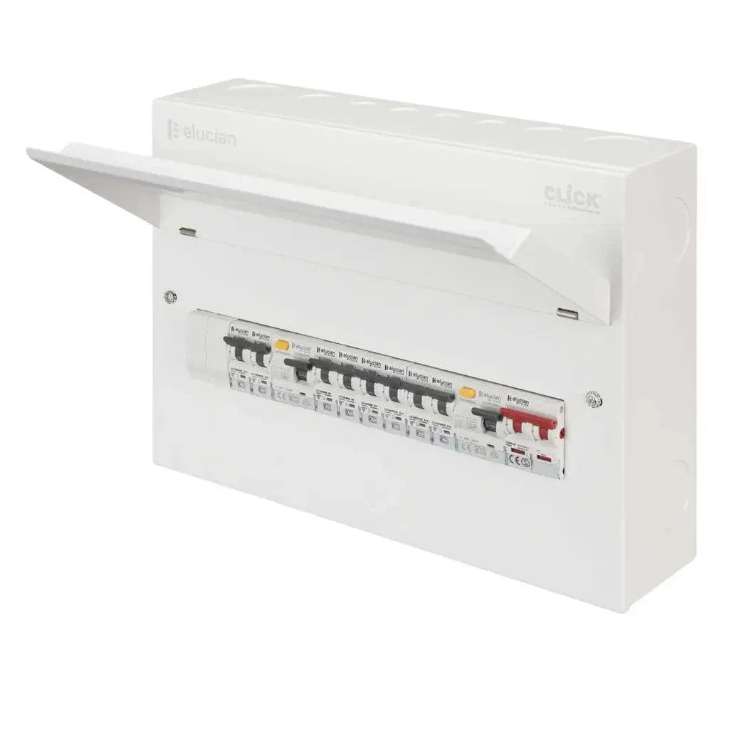 Click Elucian 10 Way Dual RCD Split Load 16-Module Consumer Unit  - CUEB16MSRCD10B - Image 2