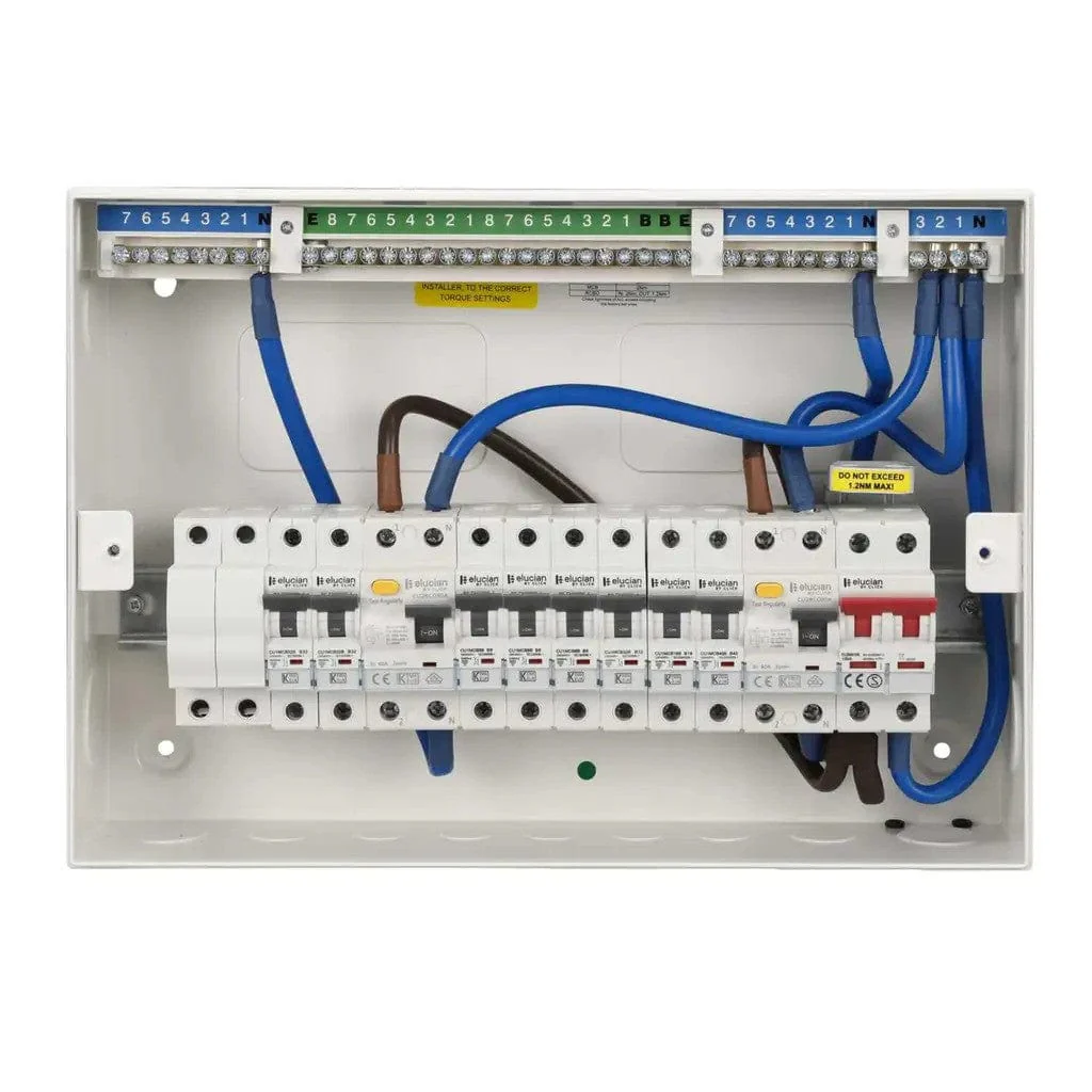 Click Elucian 10 Way Dual RCD Split Load 16-Module Consumer Unit  - CUEB16MSRCD10B - Image 3