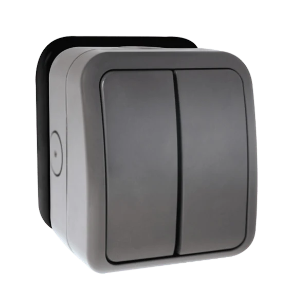Click Scolmore Aquip Weatherproof 2 Gang 2 Way Switch IP66 - OA412AGU