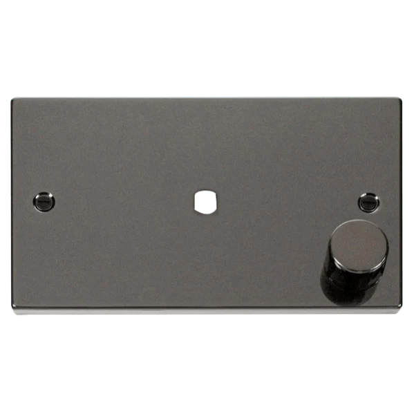 Click Scolmore Deco 1 Gang 1000W 1 Aperture Unfurnished Dimmer Plate and Knob - VPBN185