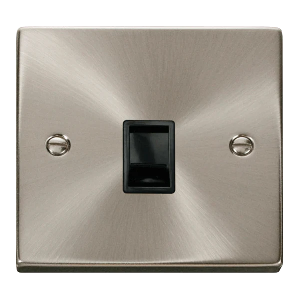 Click Scolmore Deco 1 Gang RJ11 Flush Socket - VPSC115BK